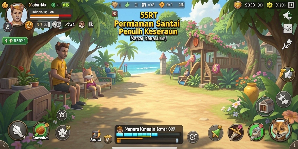 Tampilan menarik dari gameplay 55RT yang penuh warna dan keseruan.