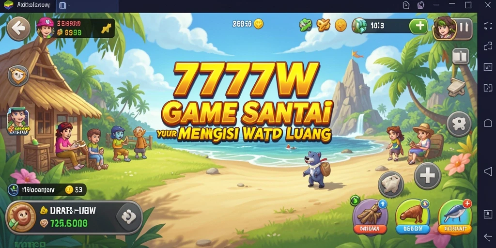 Tampilan gameplay 7777W yang cerah dan menarik.