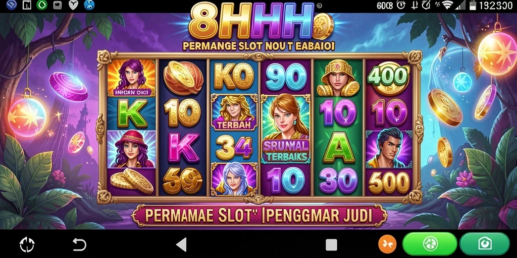 Tampilan gameplay utama 8HHH dengan slot yang menarik.