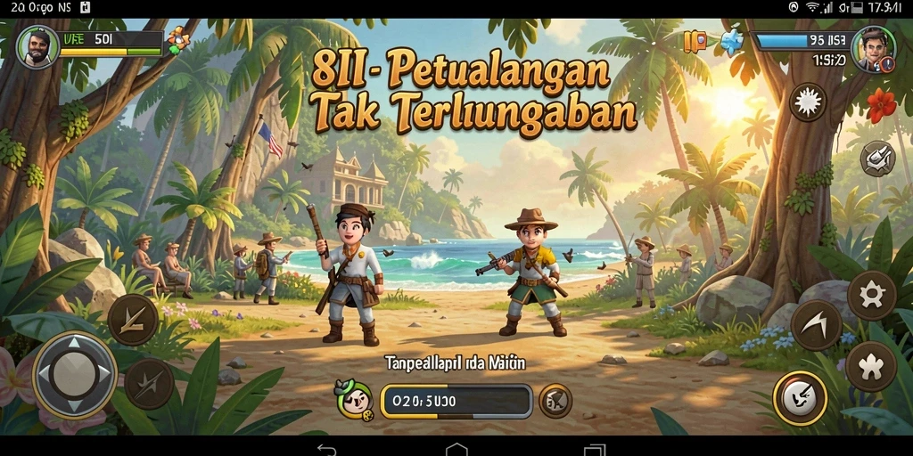 Tampilan mendebarkan dari gameplay petualangan 8II.