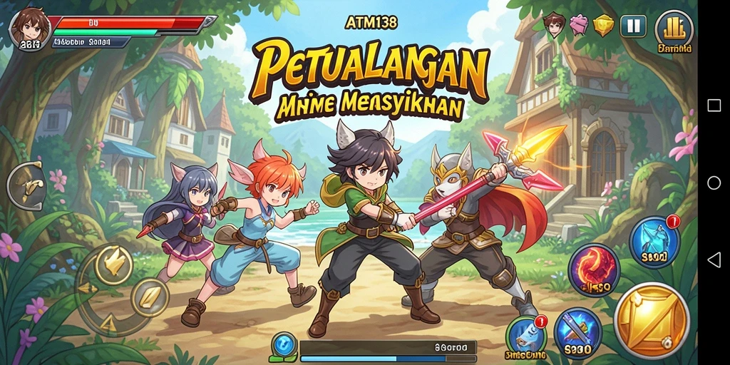 Tampilan gameplay ATM138 yang menarik dengan karakter Anime yang dinamis.