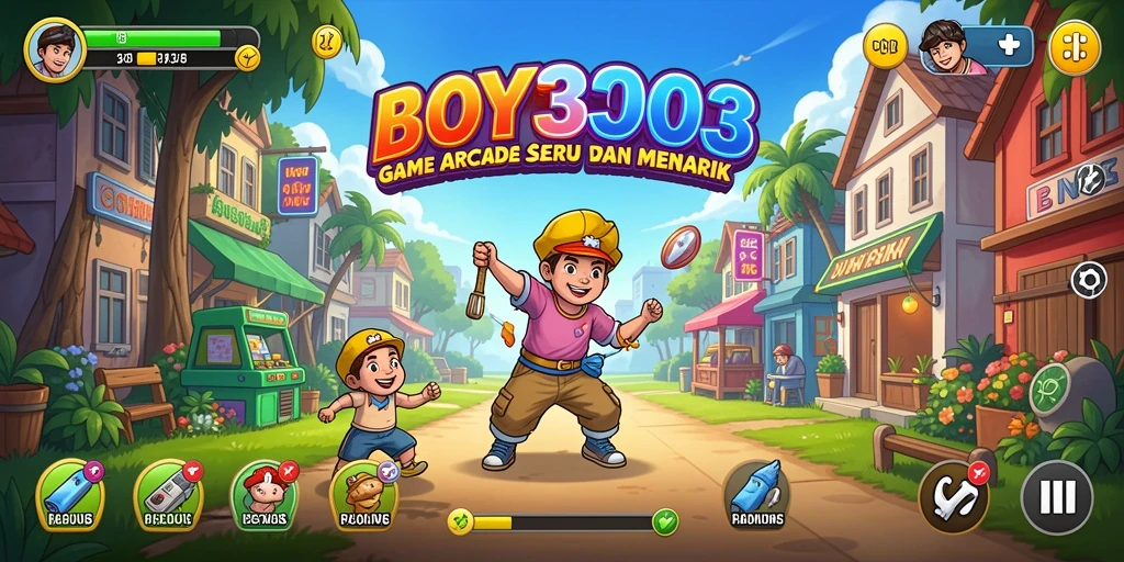 Tangkapan layar menunjukkan aksi gameplay Arcade BOY303 yang seru.