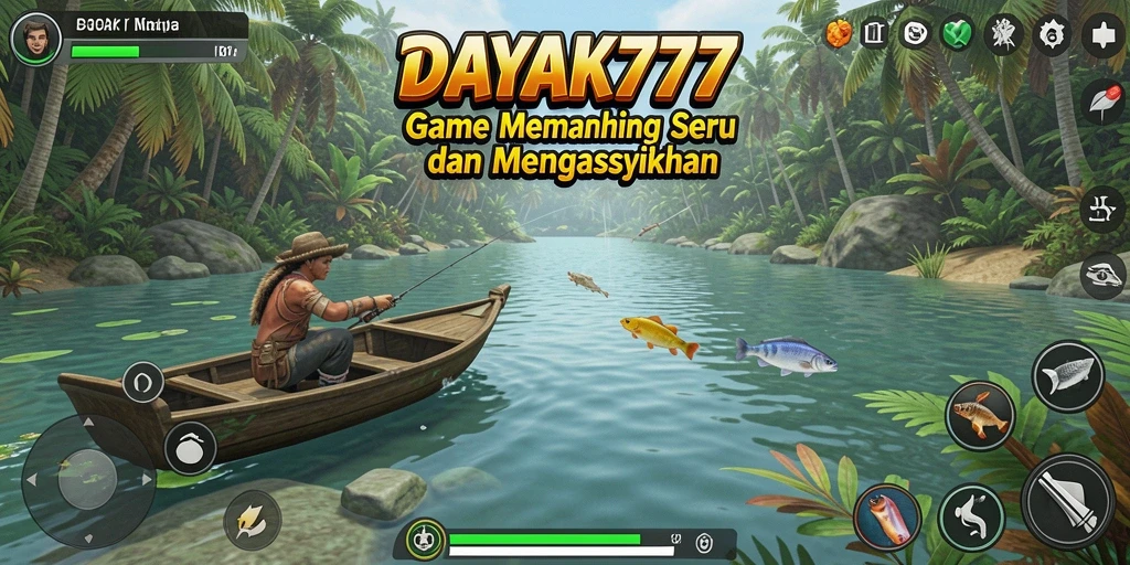 Tampilan gameplay DAYAK777 yang menampilkan pengalaman memancing yang seru.