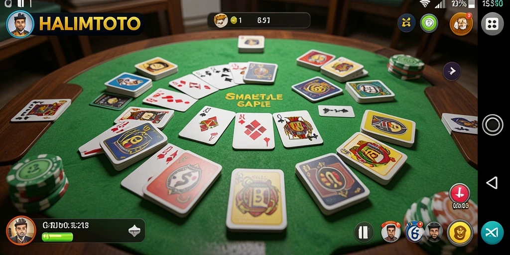 Tampilan gameplay HALIMTOTO menampilkan aksi seru permainan Gaple.