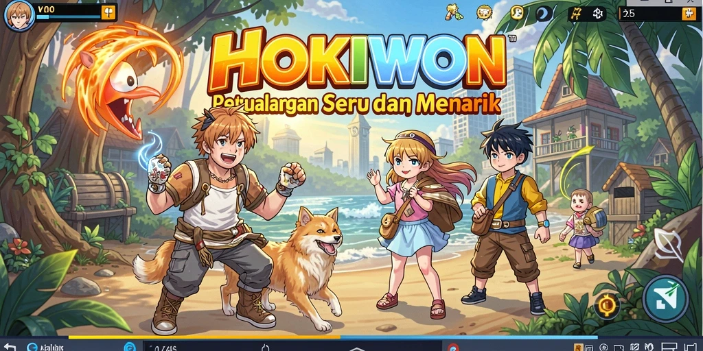Tampilan gameplay HOKIWON dengan karakter anime yang memukau.