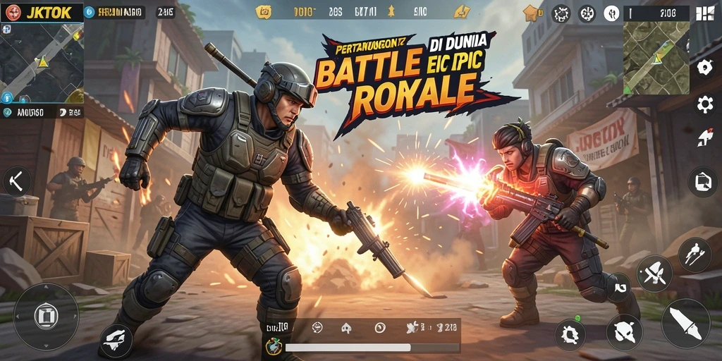 Gameplay intens dari JKTOK dalam pertempuran Battle Royale.