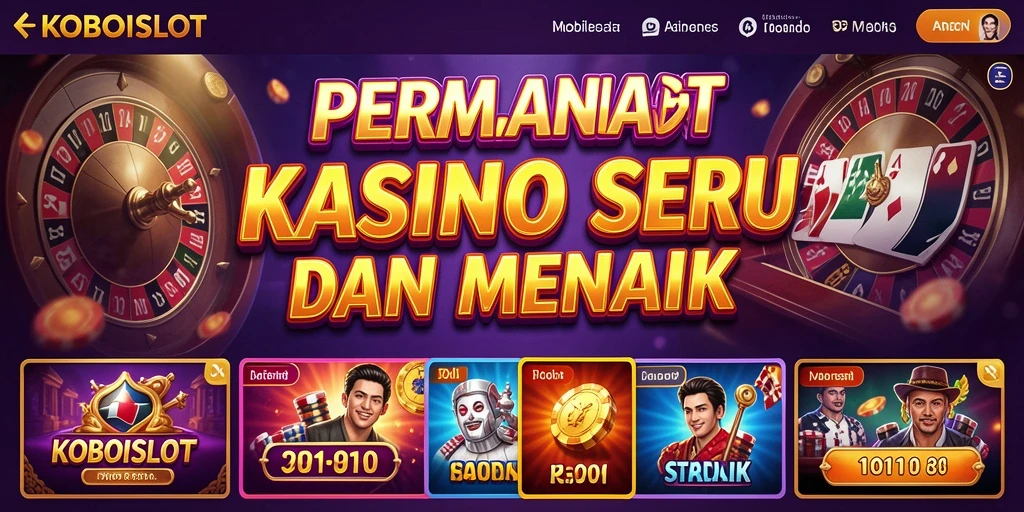 Screenshot gameplay KOBOISLOT menampilkan pengalaman Kasino yang mendebarkan.