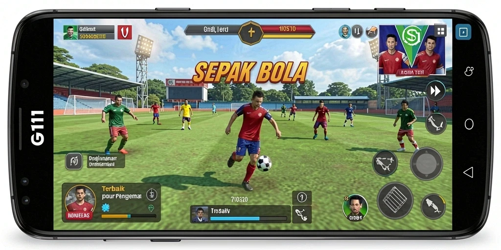 Tampilan gameplay LG111 yang menakjubkan dalam aksi sepak bola.