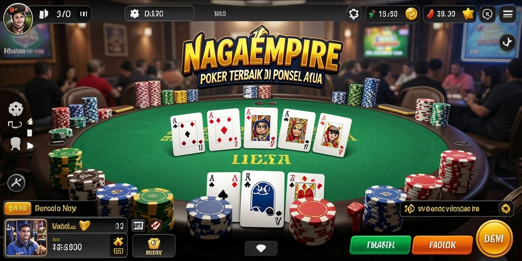 Tangkapan layar <strong>NAGAEMPIRE</strong> menampilkan aksi menarik dalam permainan Poker.
