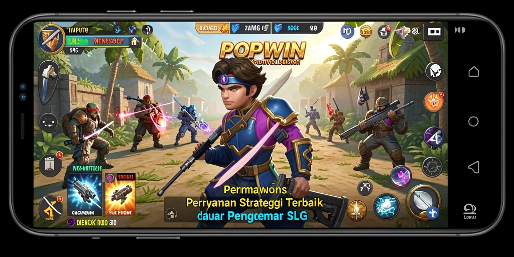Tampilan screenshot gameplay strategis dari POPWIN.