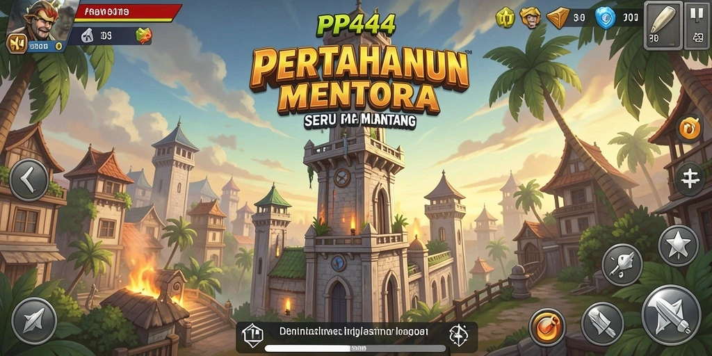 Tampilan menakjubkan dari gameplay Tower Defense di PP444.