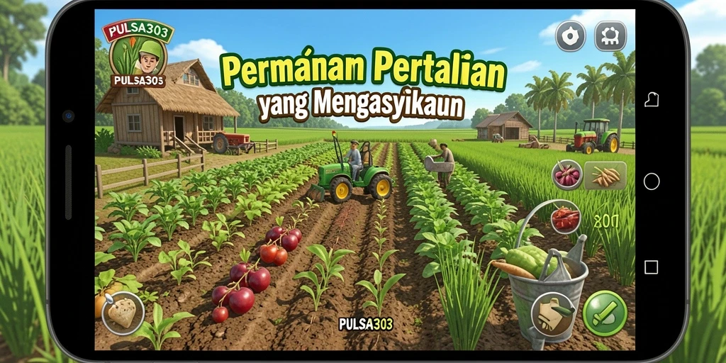 Tampilan gameplay menarik dari PULSA303 yang menunjukkan aktivitas bercocok tanam.