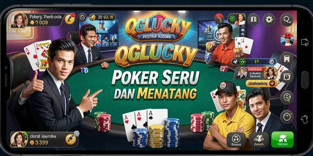 Tampilan menarik saat bermain poker di QGLUCKY.