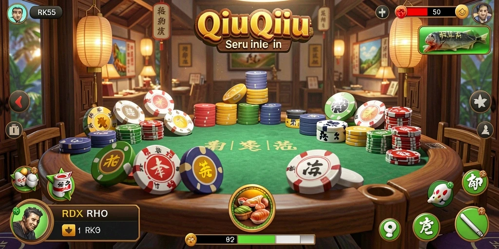 Tampilan gameplay QiuQiu yang seru di RK55.