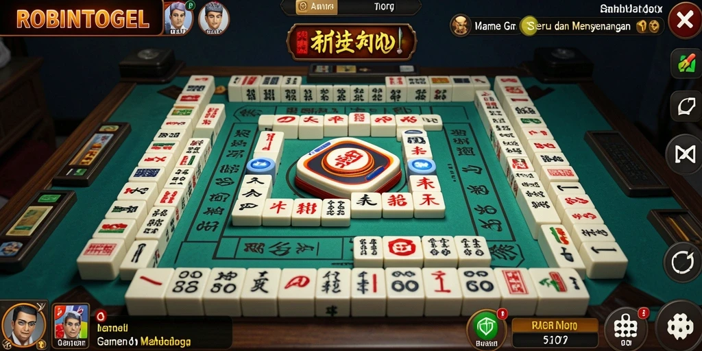 Tampilan seru gameplay Mahjong di ROBINTOGEL.
