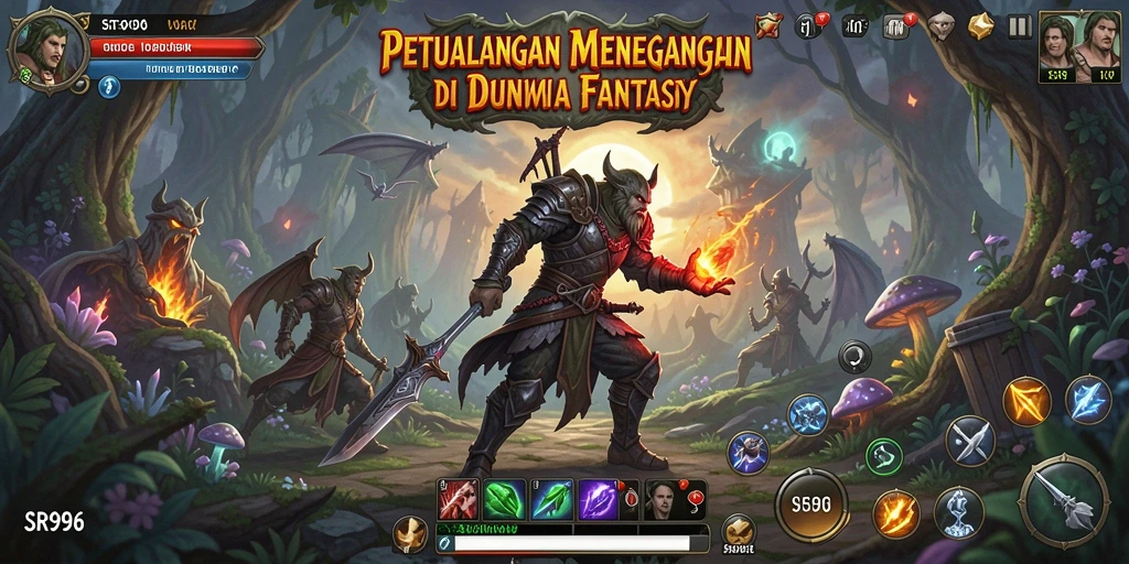 Screenshot gameplay SR996 menunjukkan petualangan seru dalam dunia fantasi.